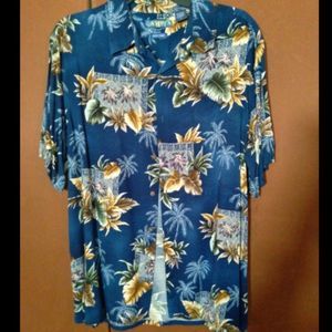 Campia Men's Short Sleeved Hawaiian Shirt Large Rayon Button Up